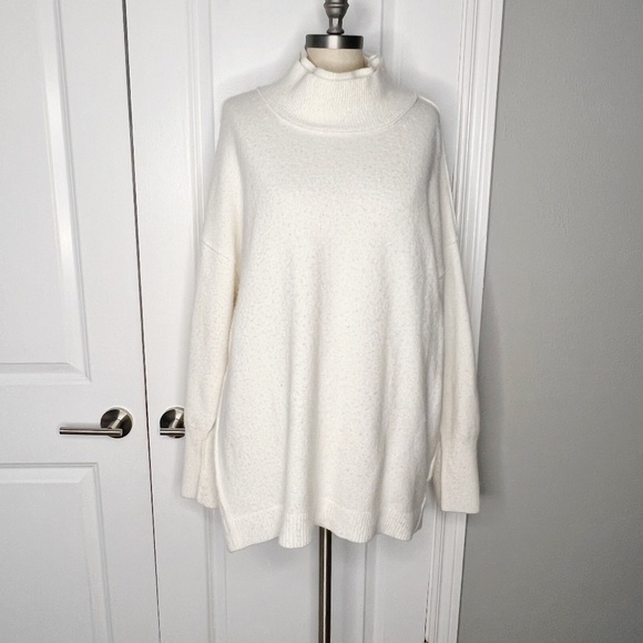 Free People Afterglow Mock Neck Sweater Cream Size M - Picture 4 of 13